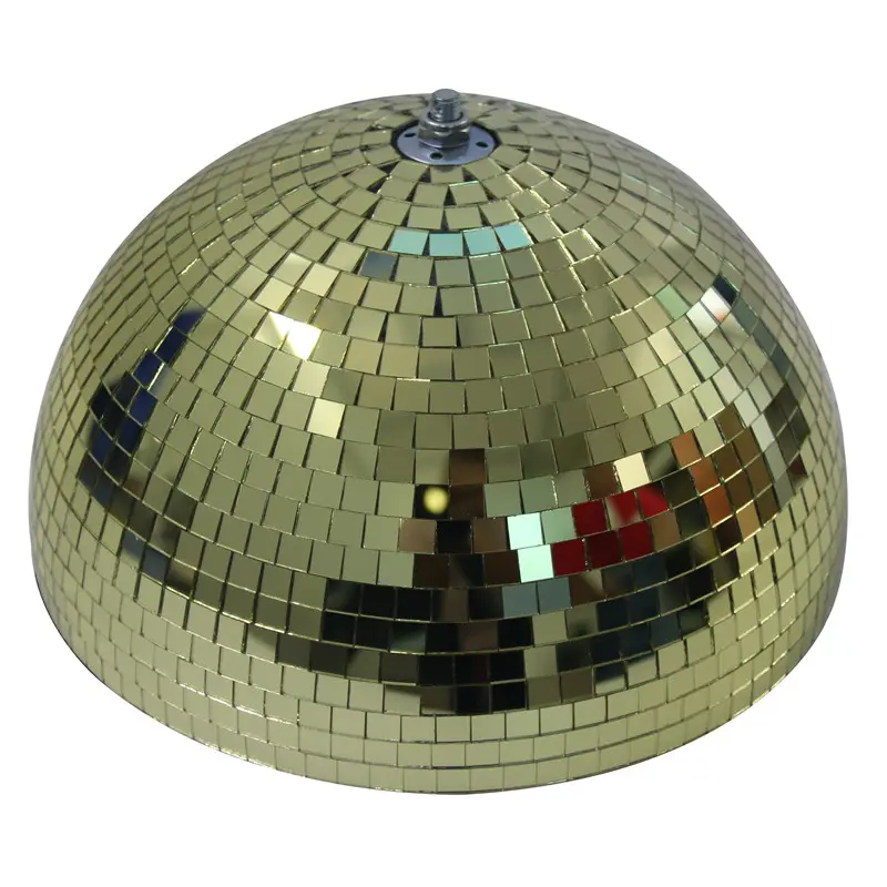 Gold Half Mirror Ball 12inch 30cm-With Built In Motor disco mirror 