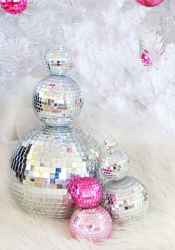 diy disco ball snowman a bubbly life