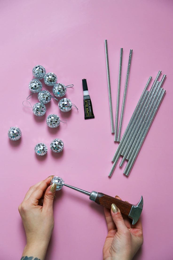 diy disco ball drink stirrers arsenic lace