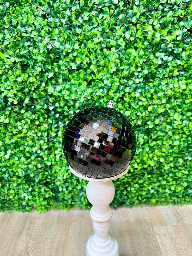 4 75 inch black disco ball ornament 120 mm