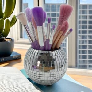 4inch 10cm tabletop disco ball pencil/makeup container