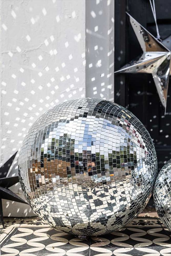 Hanging Disco Ball For Retro Party 2-Pack 8 Inch Disco Balls - Silver S For Retro Events Mirror Party Decoration