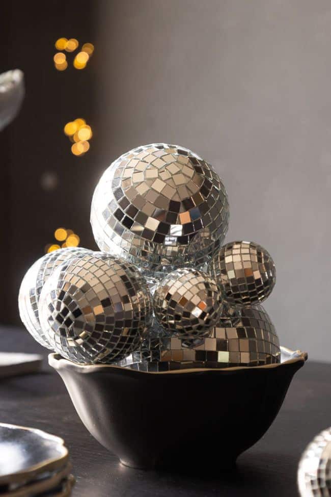 silver disco ball cluster christmas decoration