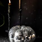 silver disco pumpkin decoration