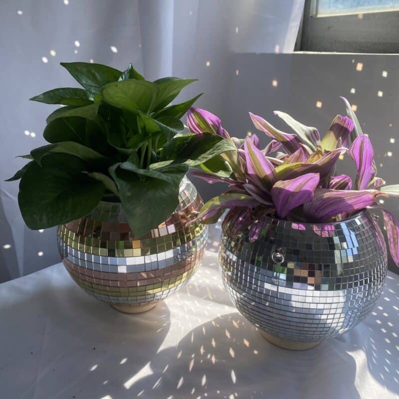 mini 4inch 10cm disco ball planter