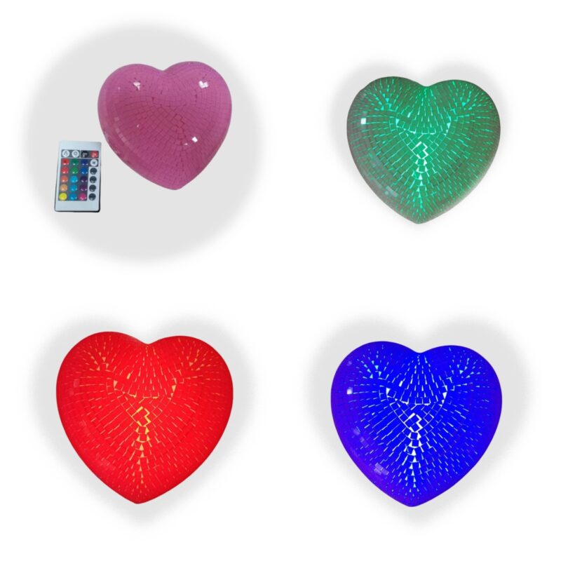 6 inch and 8 inch hanging disco hearts – add glamour and shine to any setting!