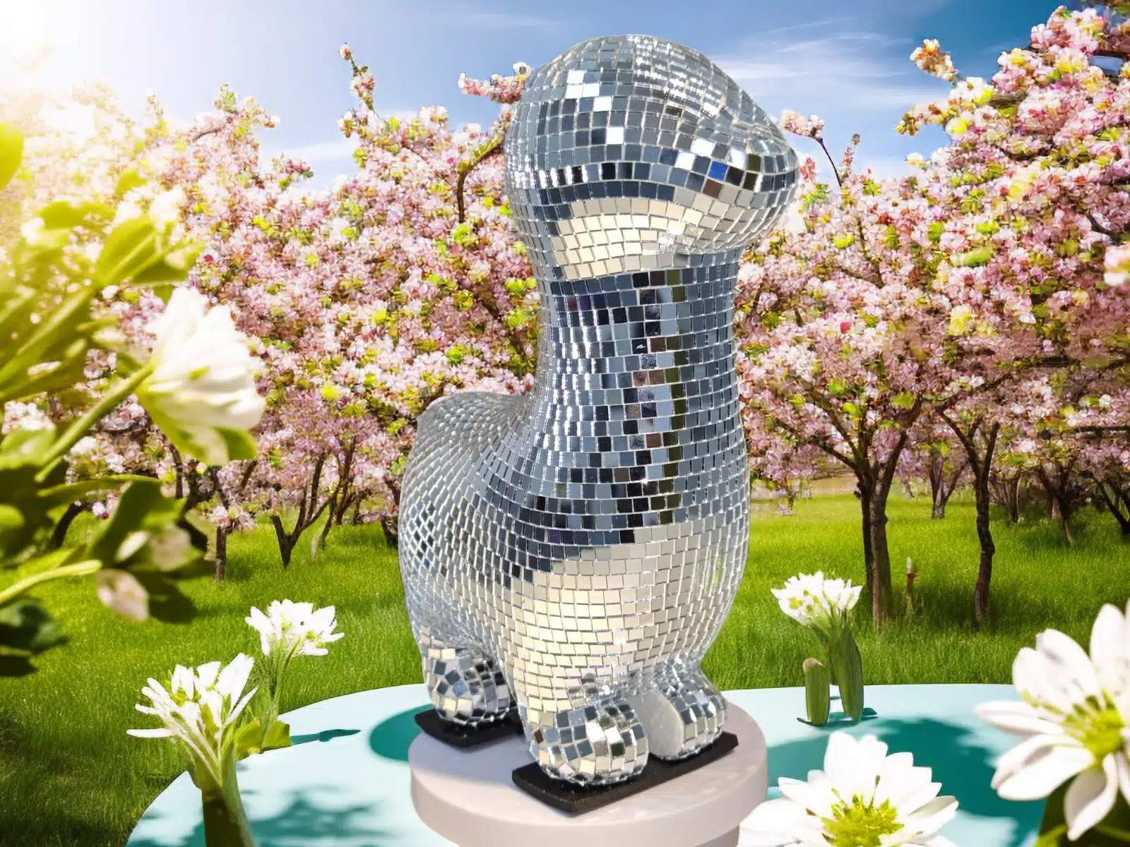 disco alpaca statue