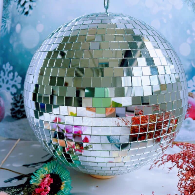 disco mirror ball – silver & pink (6 inch / 15cm and 10 inch / 25cm)