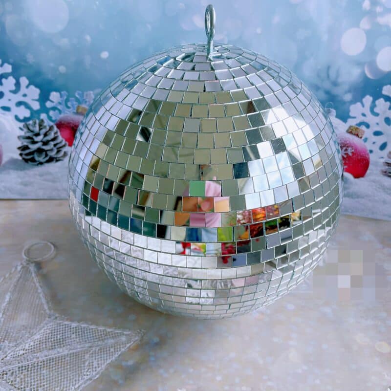 disco mirror ball – silver & pink (6 inch / 15cm and 10 inch / 25cm)