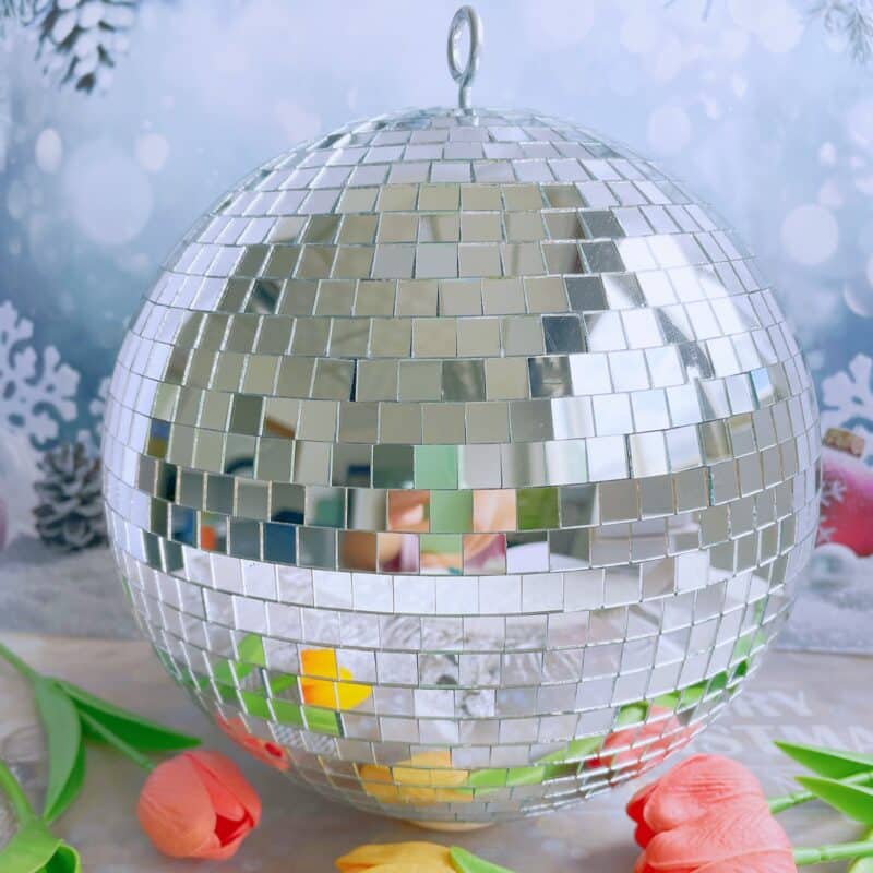 disco mirror ball – silver & pink (6 inch / 15cm and 10 inch / 25cm)