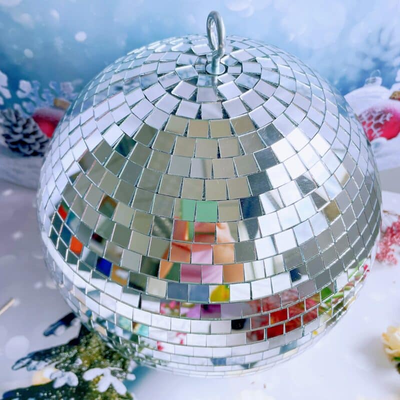 disco mirror ball – silver & pink (6 inch / 15cm and 10 inch / 25cm)