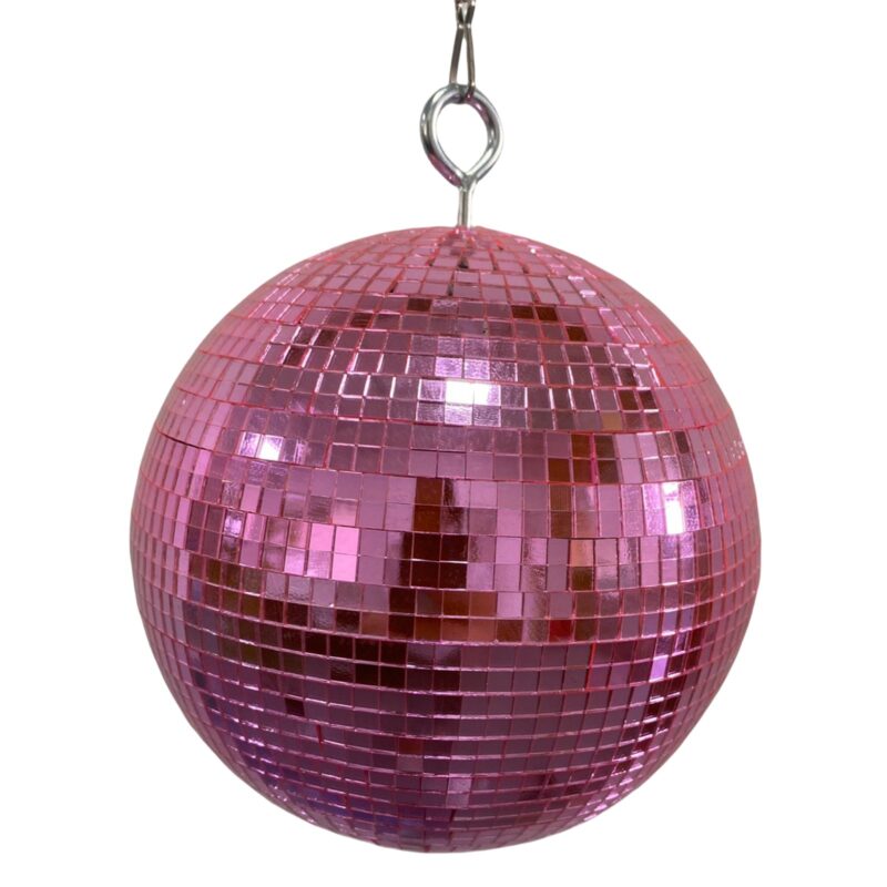 disco mirror ball – silver & pink (6 inch / 15cm and 10 inch / 25cm)