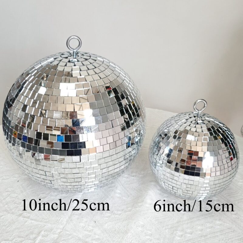 disco mirror ball – silver & pink (6 inch / 15cm and 10 inch / 25cm)