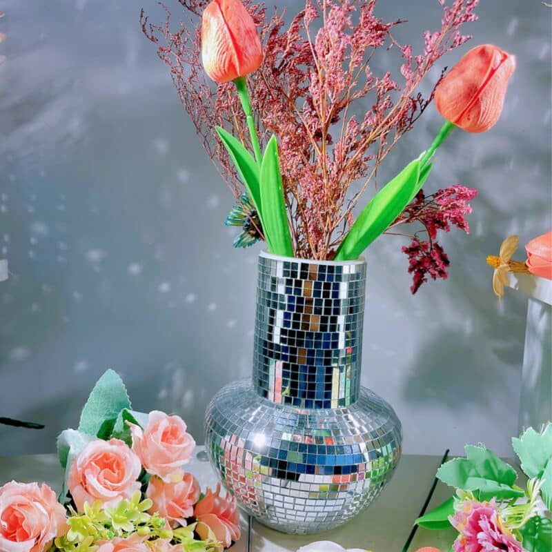 disco glass vase table top