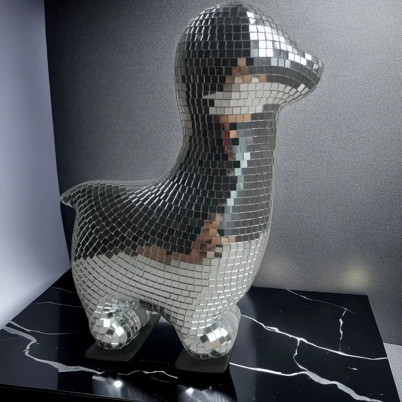 disco alpaca statue
